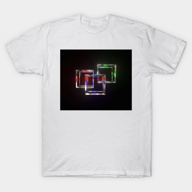 Three Floating Colorful Wireframe Cubes Design T-Shirt by jrfii ANIMATION